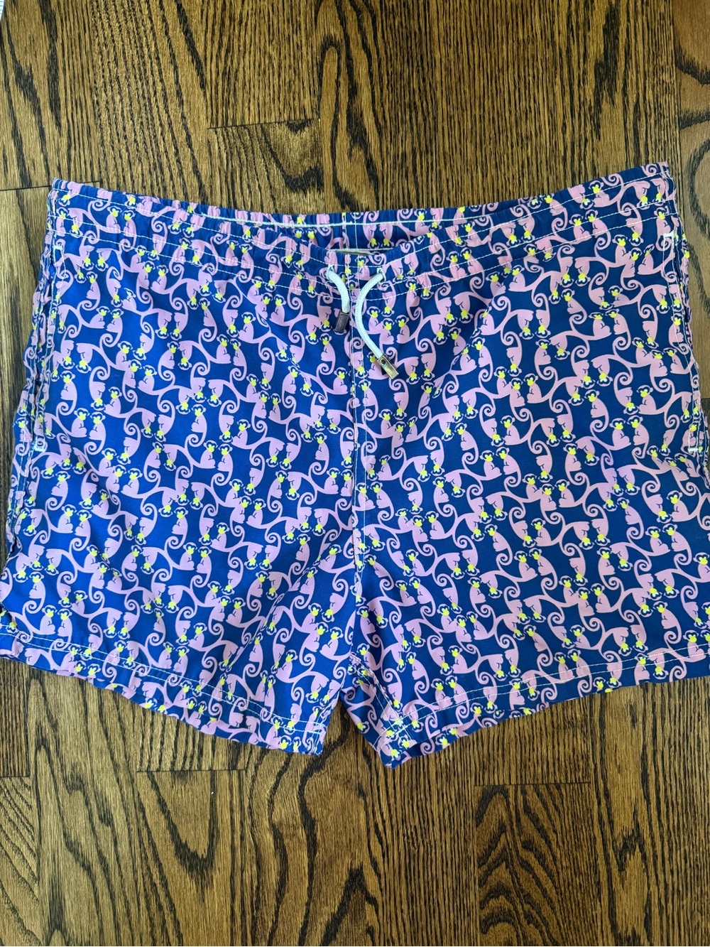 98 coast Av men’s pink monkey swim trunks board shorts S 4” inseam